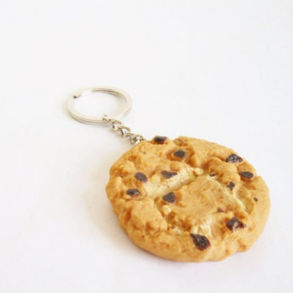 Realistic Life Size Chocolate Chip Cookie Keychain